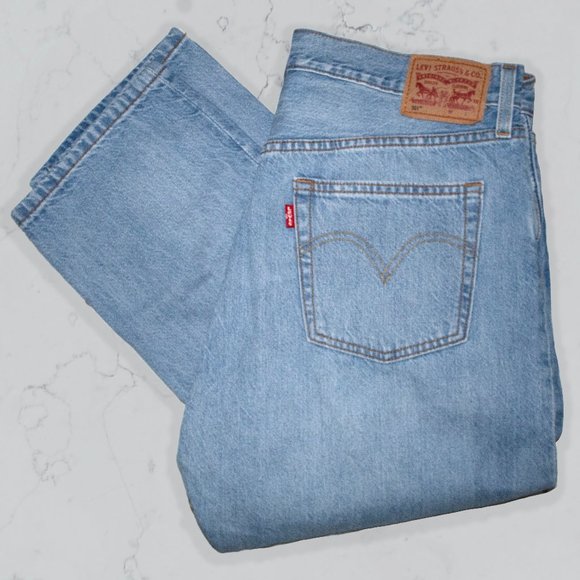 Levis Original 501 Jeans Distressed High Rise - Picture 1 of 7